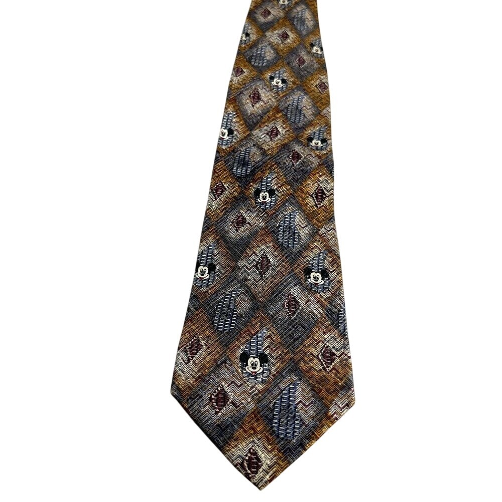 Mickey & CO by Atlas Design Sweden Vintage 100% Silk Tie Mickey Mouse Retro